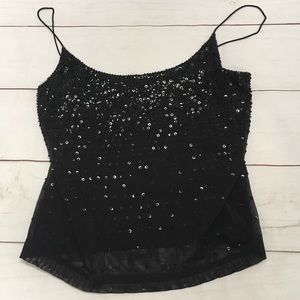 Black Emanuel Sequined Tank Top